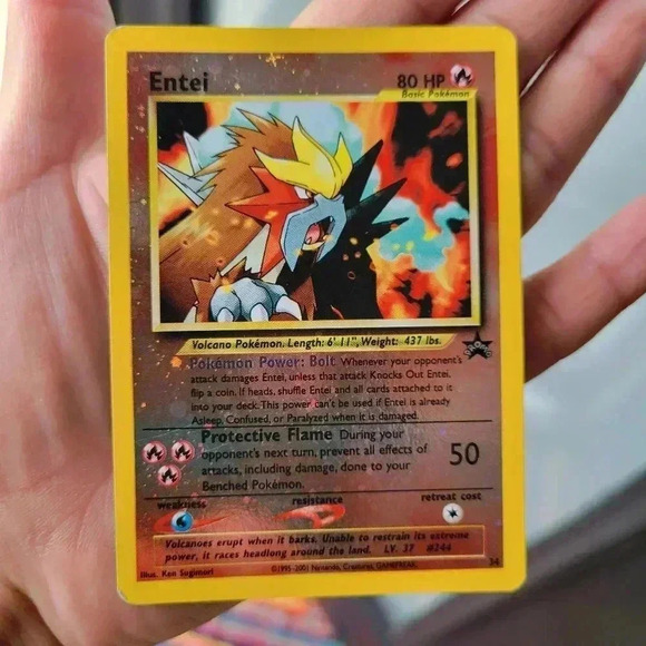 Entei Reverse Holo Promo Pokemon Card Animation INCLUDE FULL PROTECT TRADING CAR - Picture 1 of 15